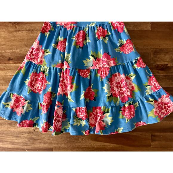 Matilda Jane Camp MJC Blossom Pie Blue Pink Knit Short Sleeve Tiered Dress 4 - Picture 7 of 7